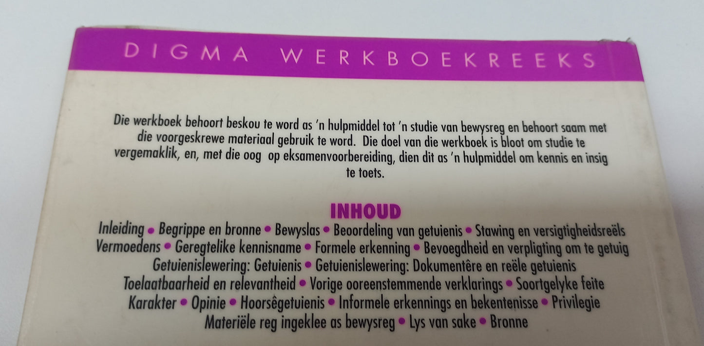 Werkboek Vir Bewysreg - C.W.H. Schmidt