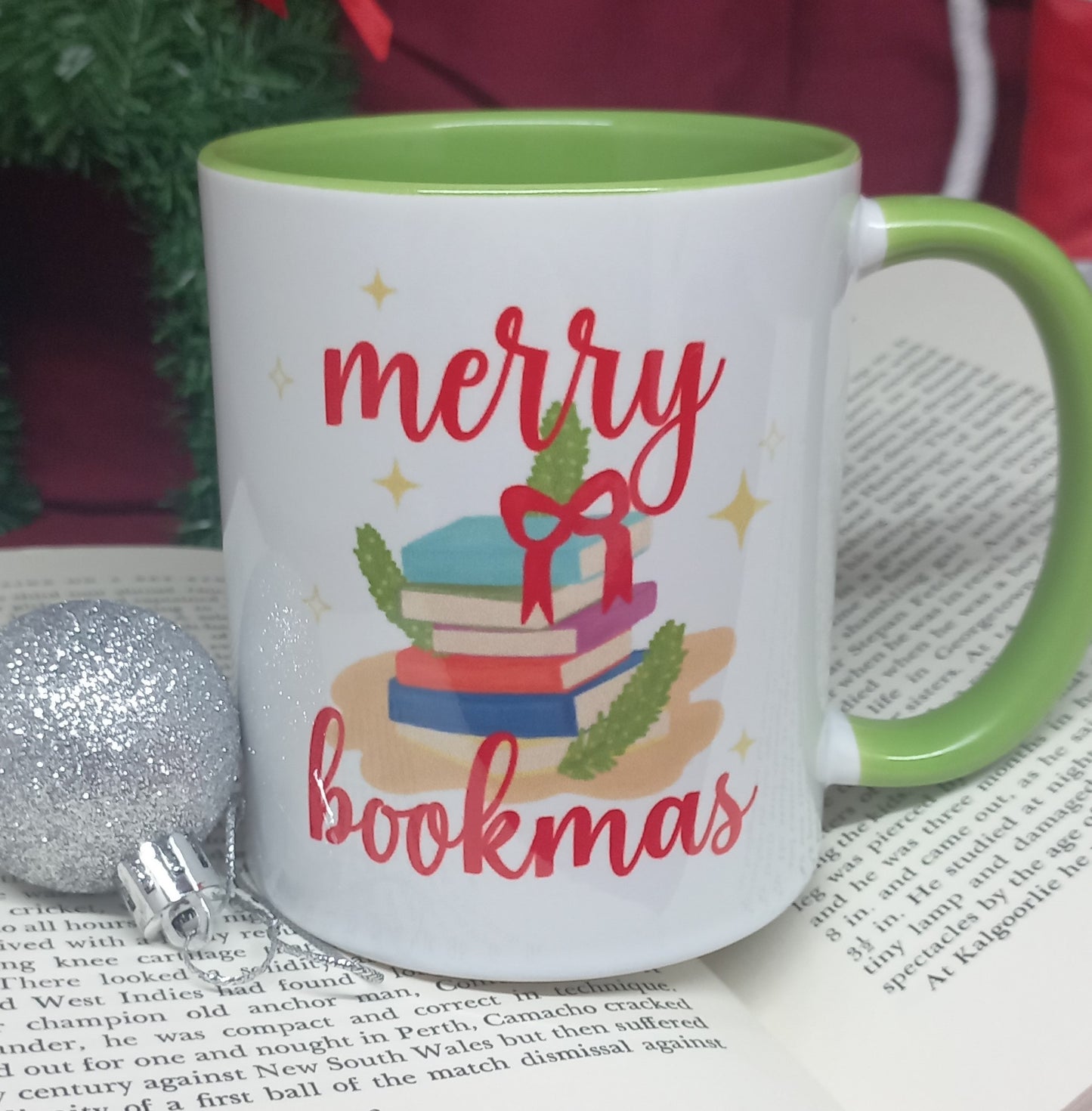 Merry Bookmas Ceramic Mug