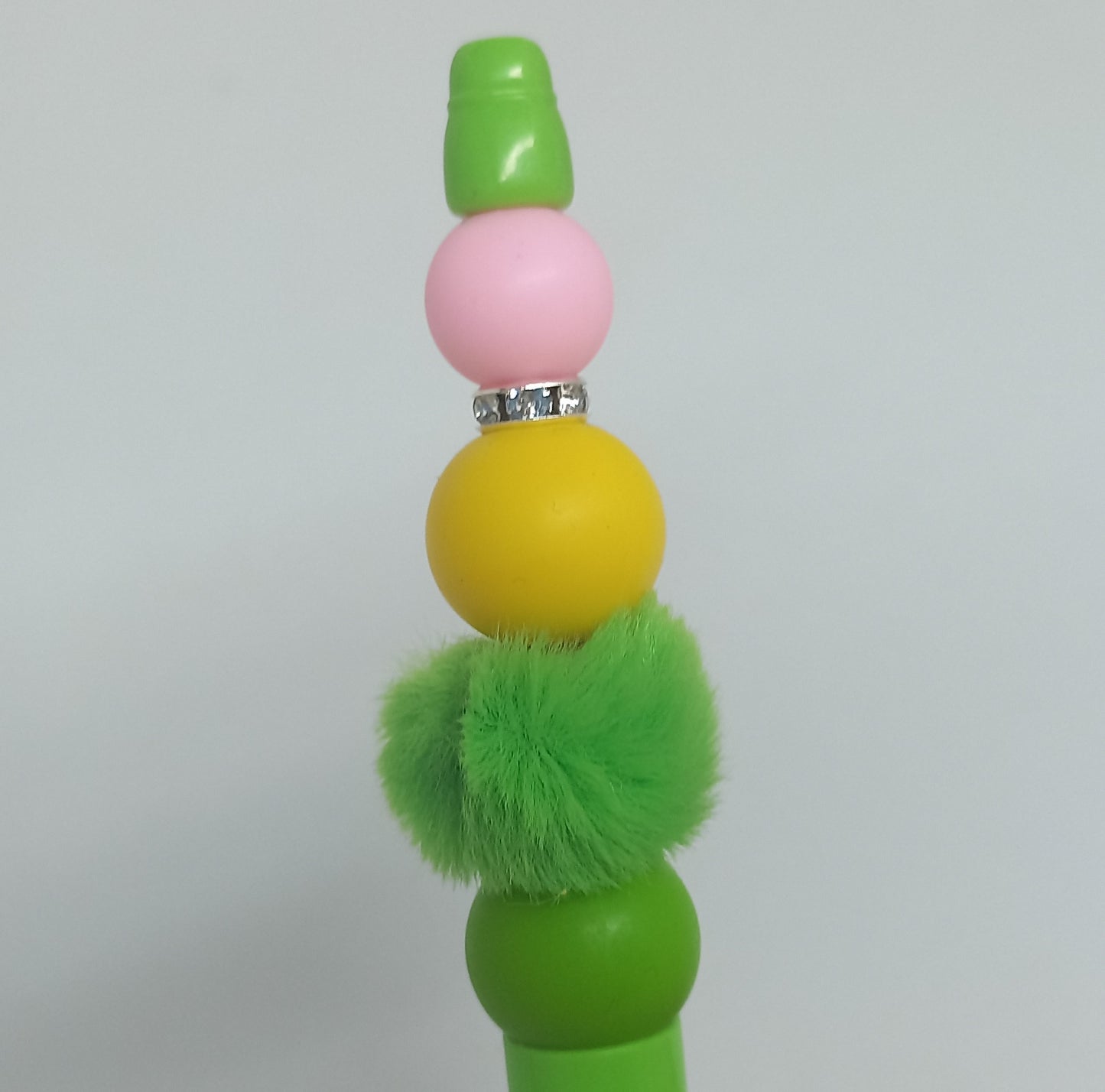 Fluffy Green Beaded Pen