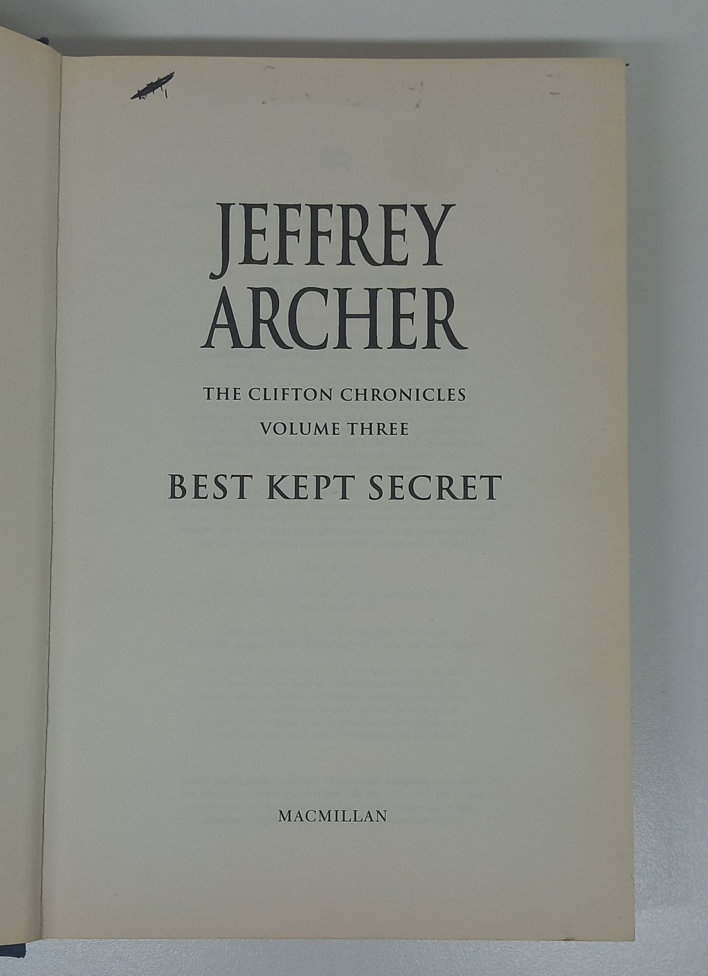 Best Kept Secret by Jeffrey Archer (The Clifton Chronicles #3) (Hardcover)