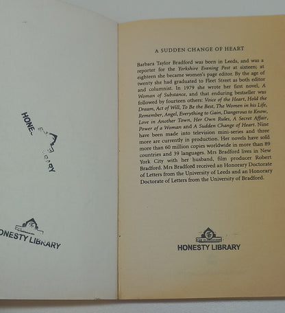 A Sudden Change of Heart by Barbara Taylor Bradford