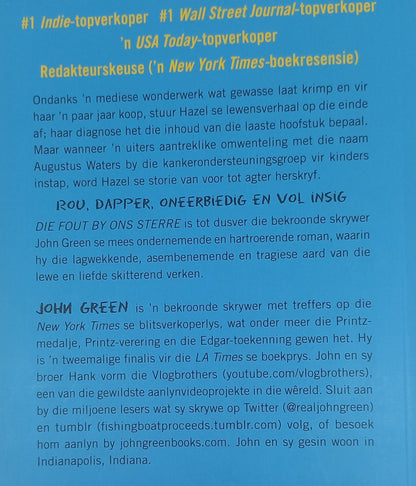 Die Fout by Ons Sterre by John Green (Afrikaans Translation of The Fault in Our Stars)