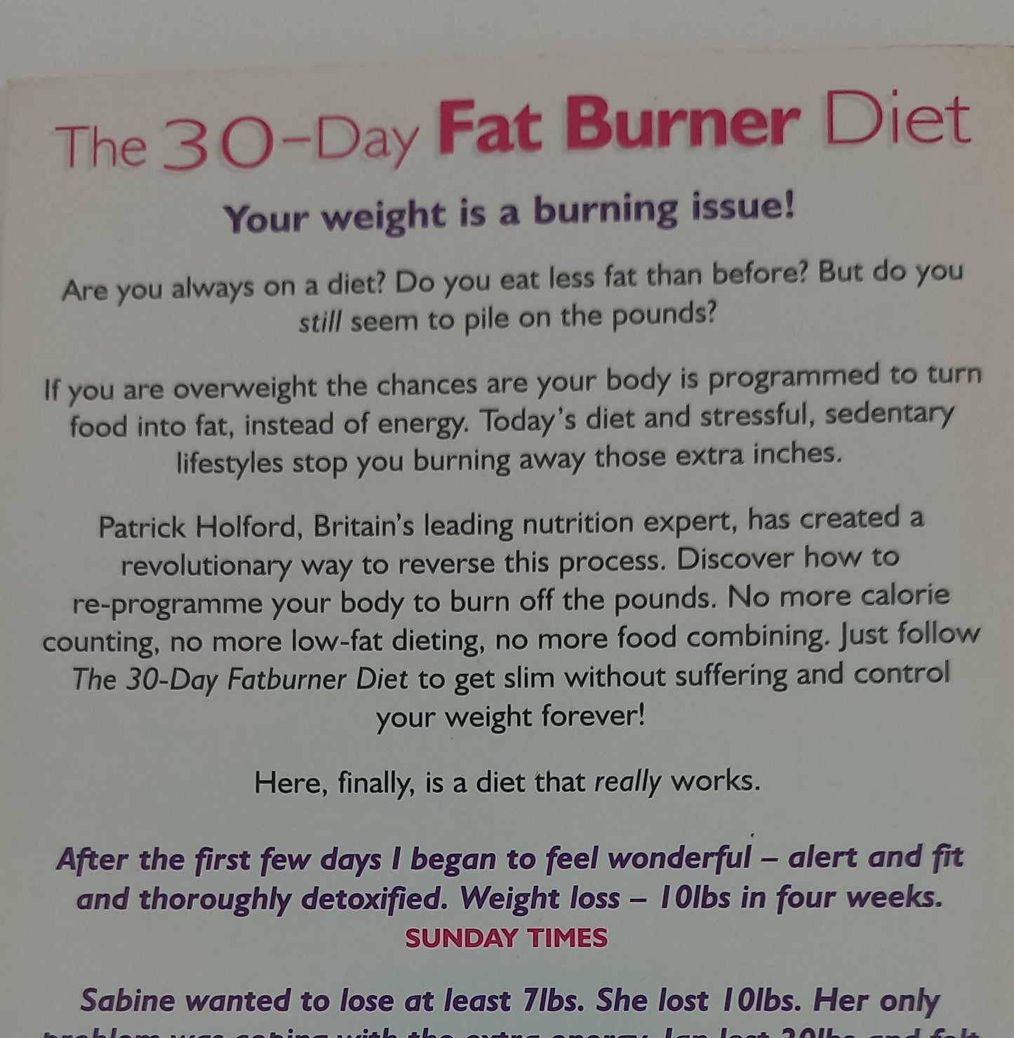 The 30 Day Fat Burner Diet
