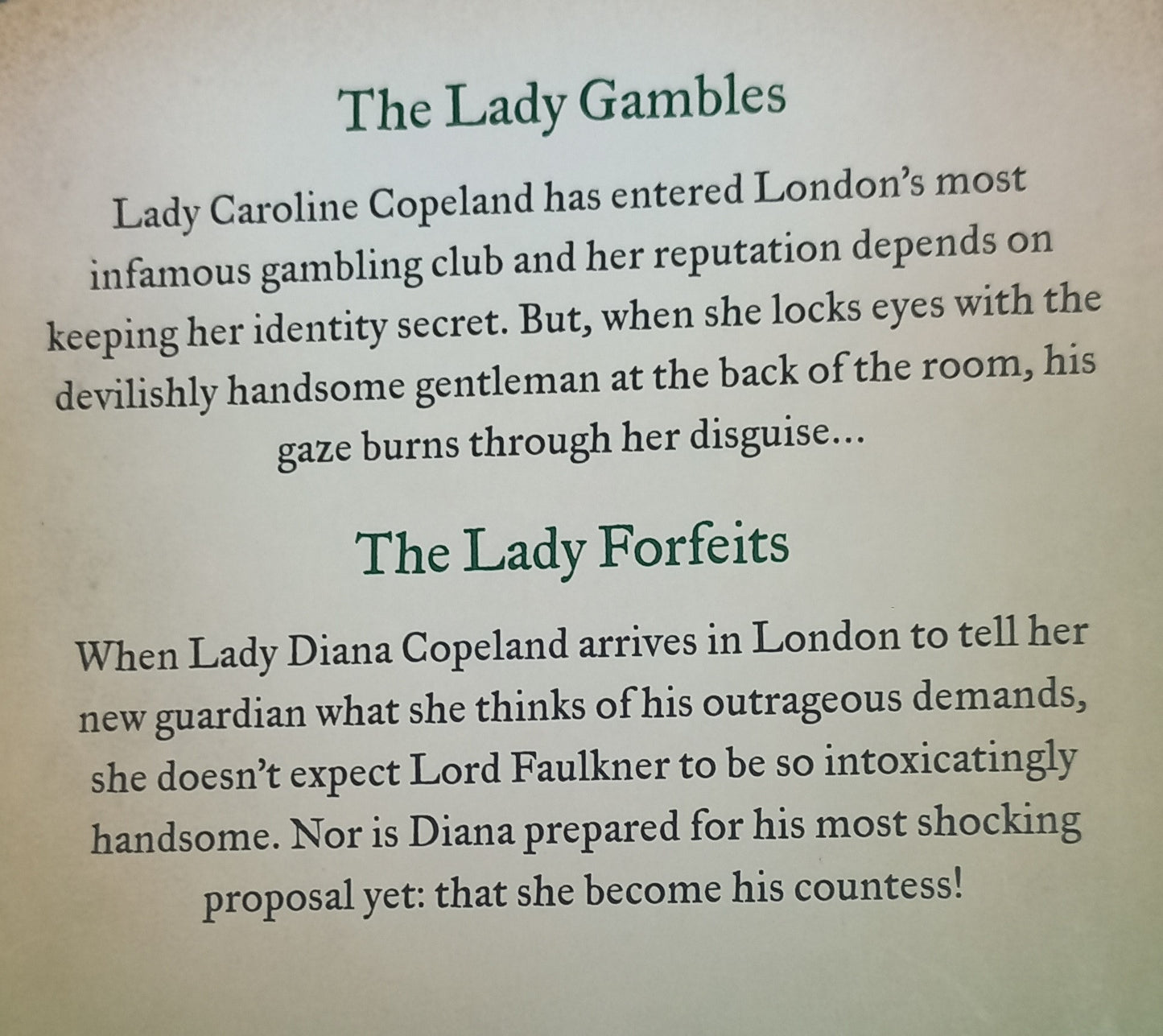 A Regency Lady's Scandal: The Lady Gambles (Copeland Sisters #1) & The Lady Forfeits (Copeland Sisters #2) by Carole Mortimer (2 in 1)