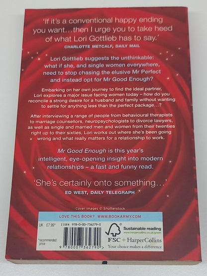 Mr Good Enough: The Case for Choosing A Real Man Over holding Out for Mr Perfect by Lori Gottlieb
