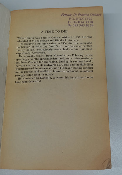 A Time to Die (Courtney Publication Order #7) by Wilbur Smith