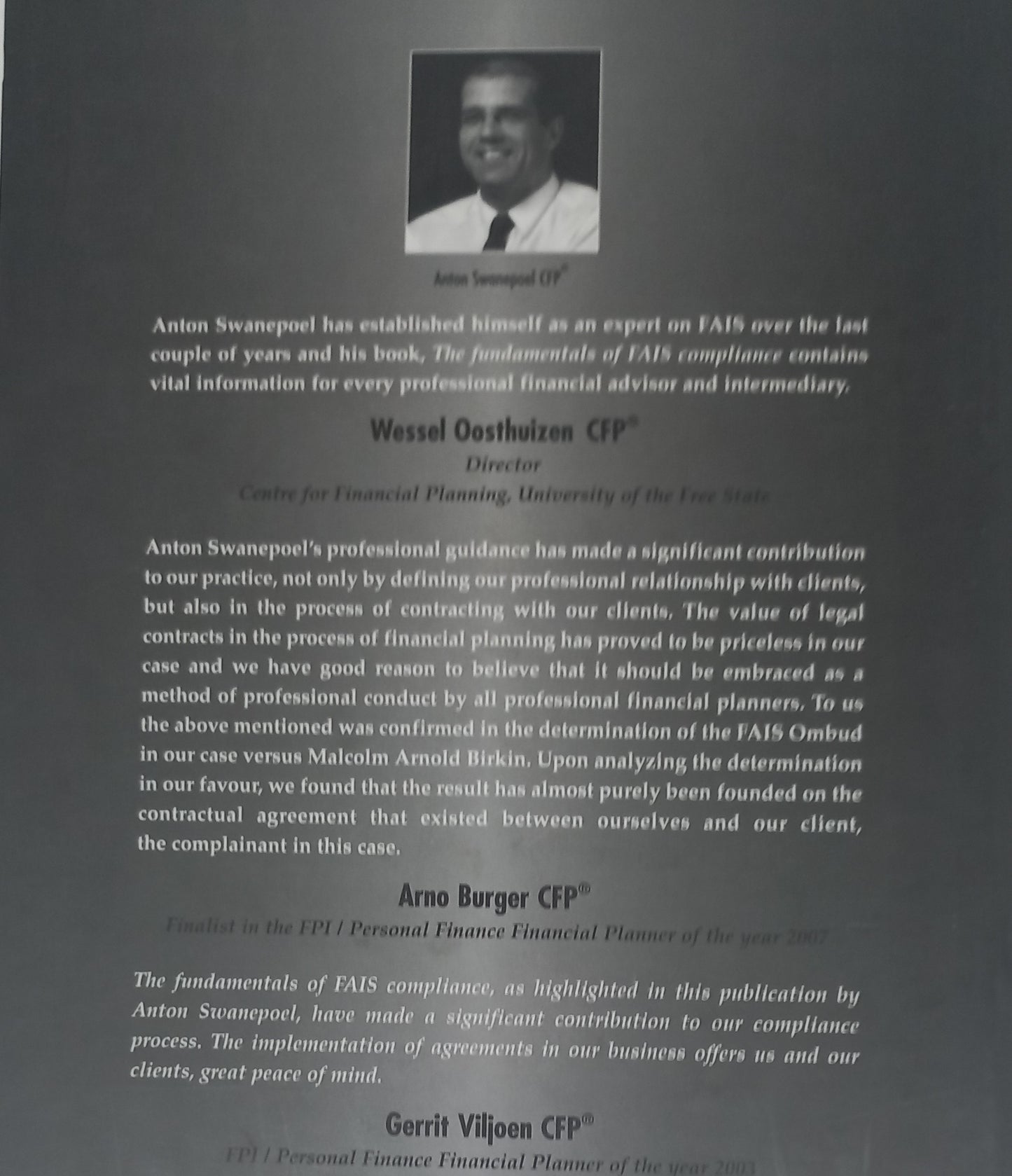 The Fundamentals of FAIS Compliance by Anton Swanepoel