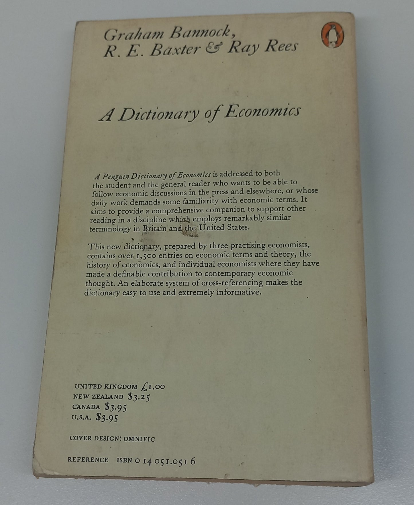 The Penguin Dictionary of Economics by G. Bannock, R.E. Baxter & R.Rees (1976)