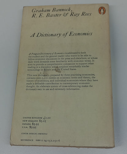 The Penguin Dictionary of Economics by G. Bannock, R.E. Baxter & R.Rees (1976)