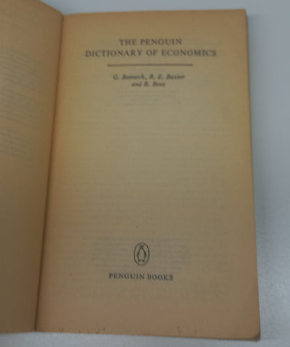 The Penguin Dictionary of Economics by G. Bannock, R.E. Baxter & R.Rees (1976)