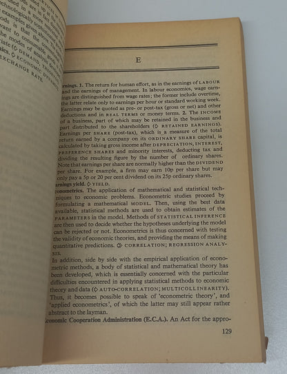 The Penguin Dictionary of Economics by G. Bannock, R.E. Baxter & R.Rees (1976)