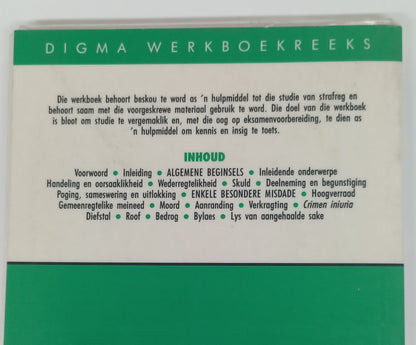 Werkboek Vir Strafreg Tweede Uitgawe C.R. Snyman Digma Werkboekreeks