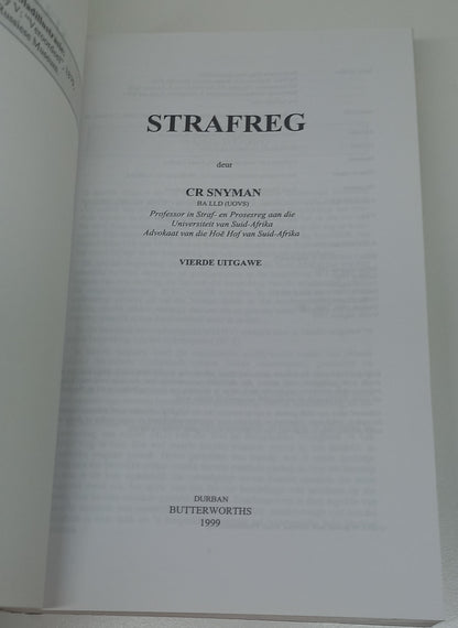 Strafreg Vierde Uitgawe C.R. Snyman 1999