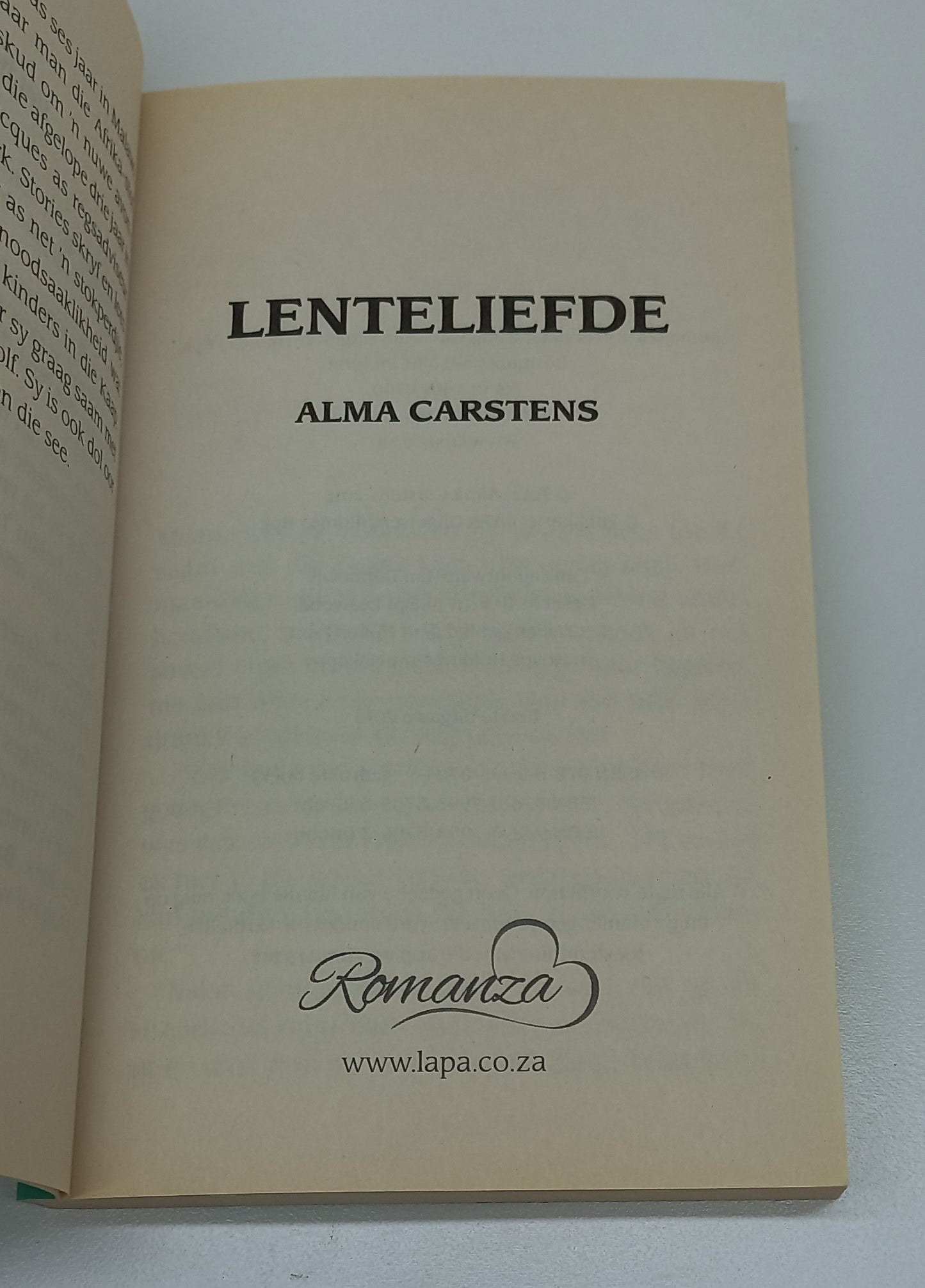Lenteliefde by Alma Carstens Romanza