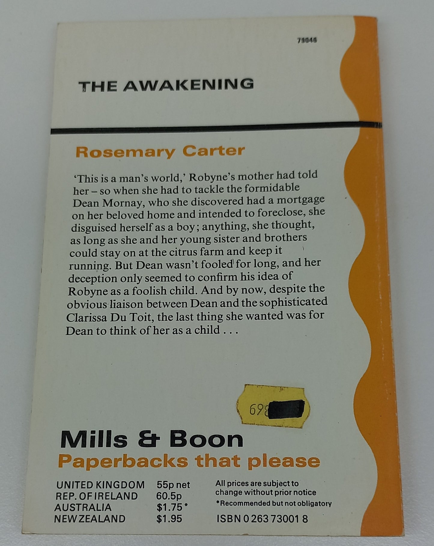 The Awakening by Rosemary Carter Mills & Boon 1979