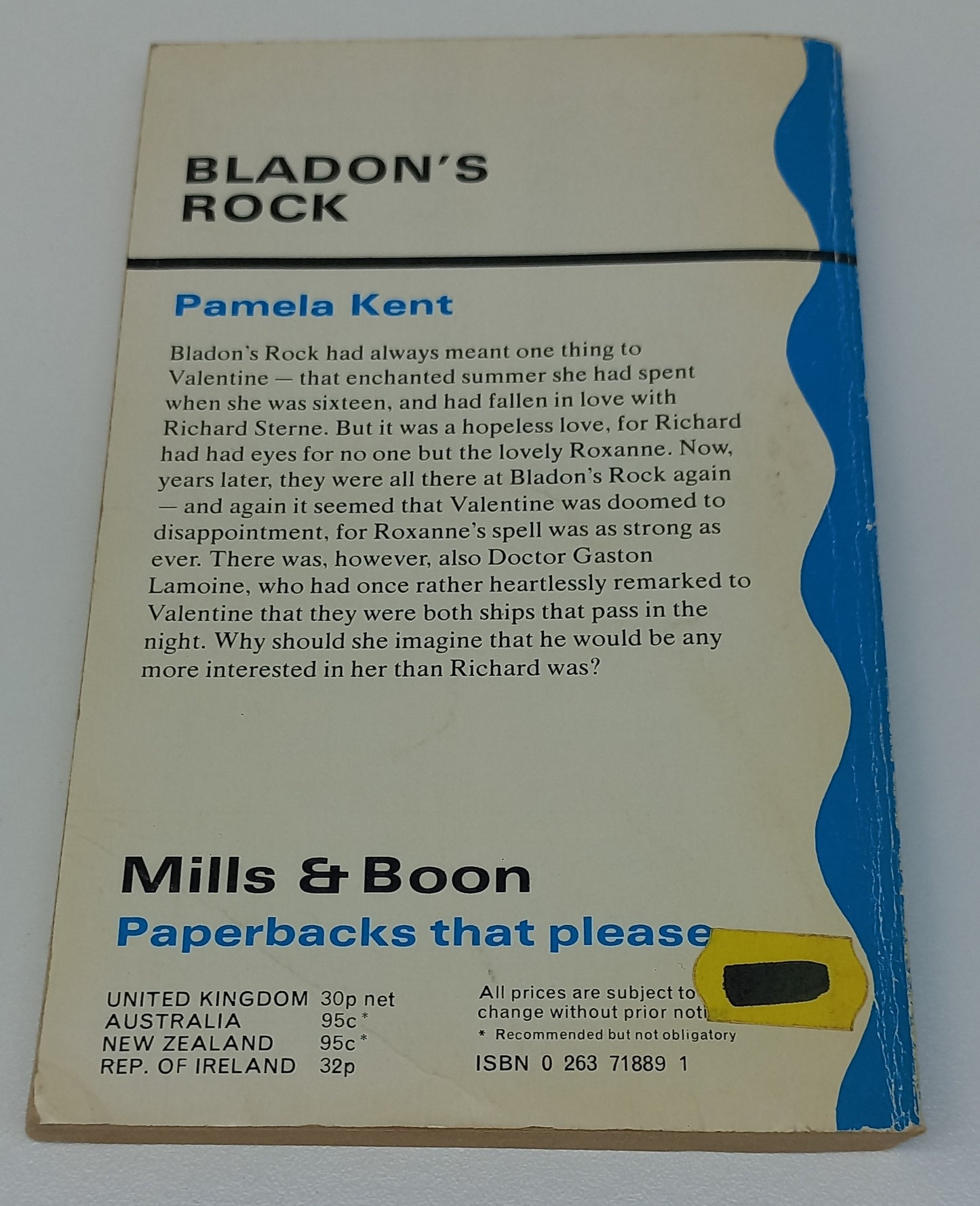 Bladon's Rock by Pamela Kent Mills & Boon 1975