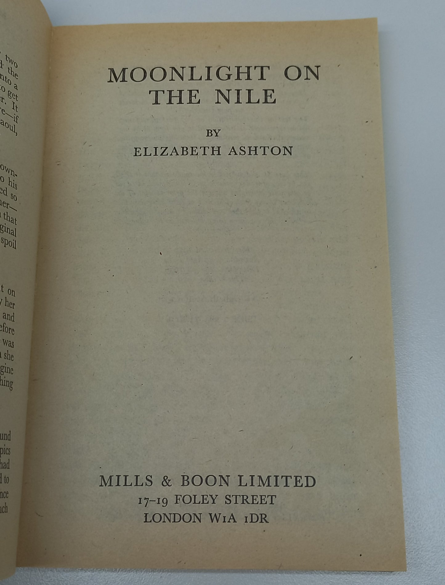 Moonlight on the Nile by Elizabeth Ashton Mills & Boon 1979