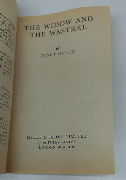 The Widow and the Wastrel by Janet Dailey 1977