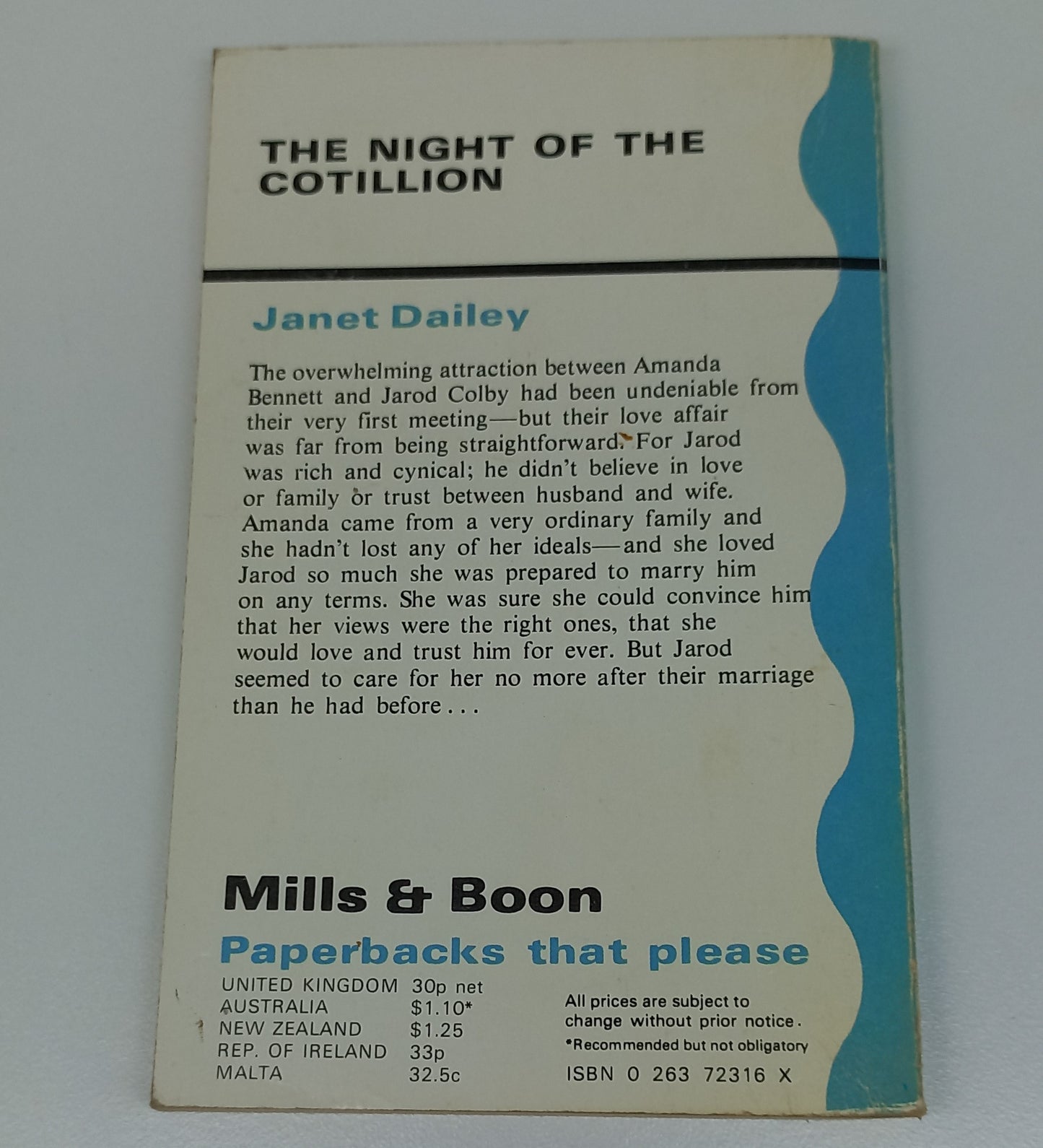 The Night of the Cotillion by Janet Dailey Mills & Boon 1976