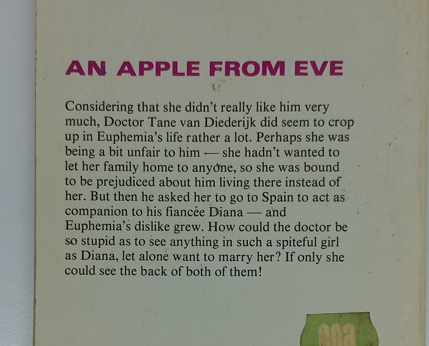 An Apple from Eve by Betty Neels Mills & Boon 1981