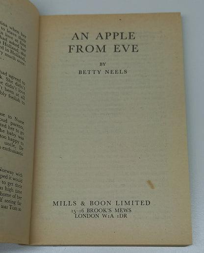 An Apple from Eve by Betty Neels Mills & Boon 1981