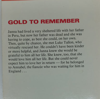 Gold to Remember by Mary Wibberley mills & Boon 1981
