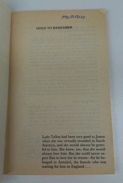 Gold to Remember by Mary Wibberley mills & Boon 1981