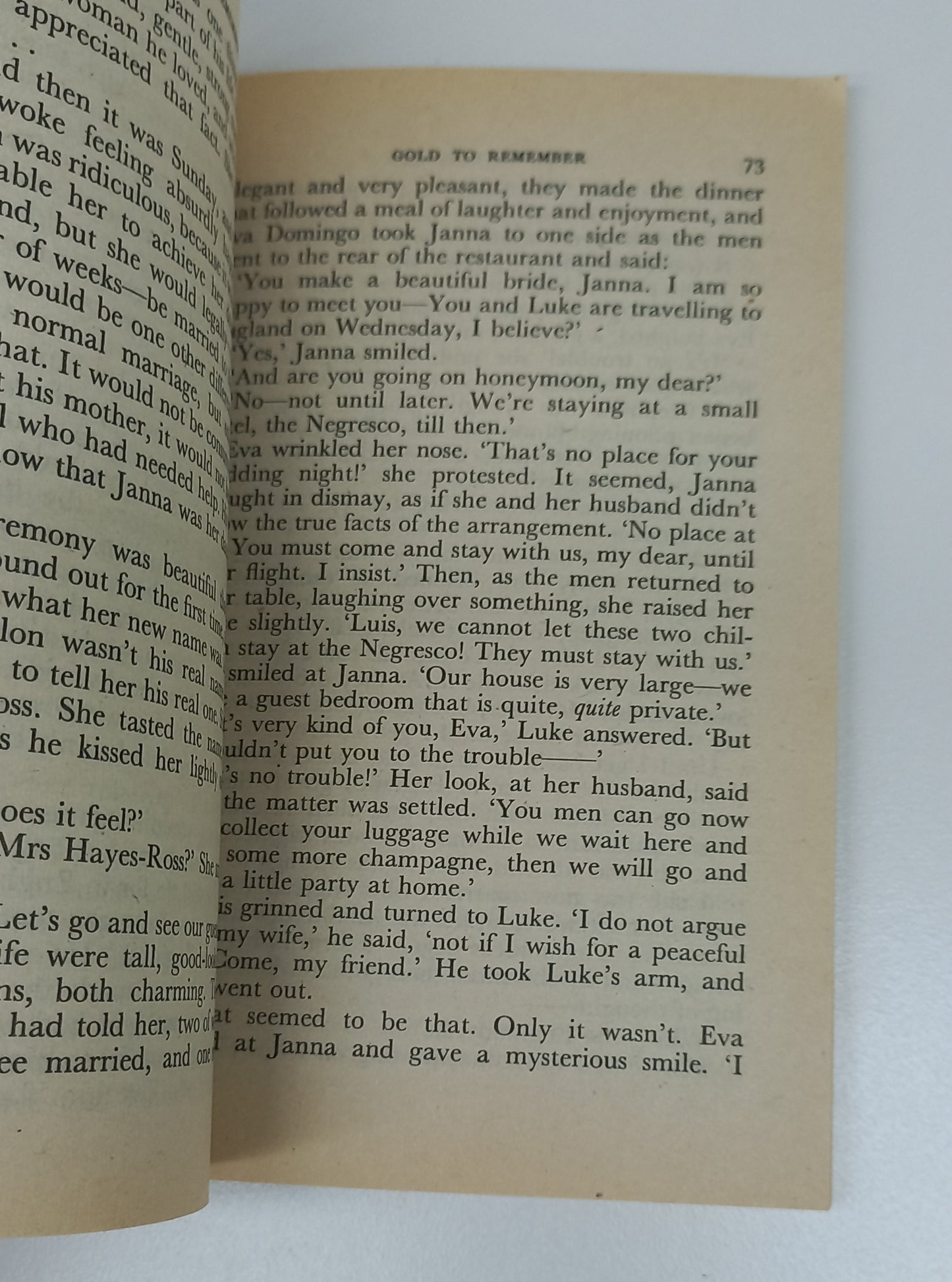 Gold to Remember by Mary Wibberley mills & Boon 1981