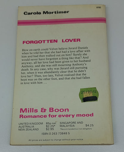 Forgotten Lover by Carole Mortimer Mills & Boon 1982