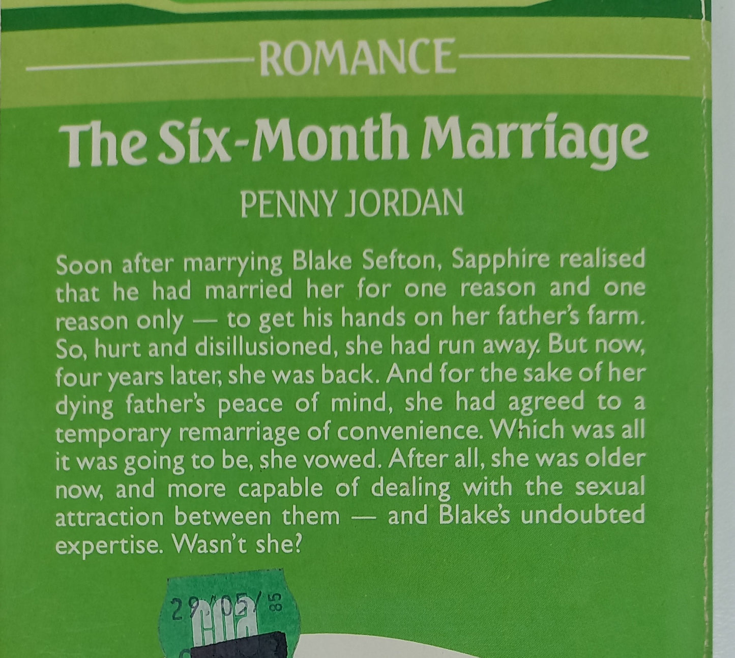 The Six-Month Marriage by Penny Jordan Mills & Boon 1985