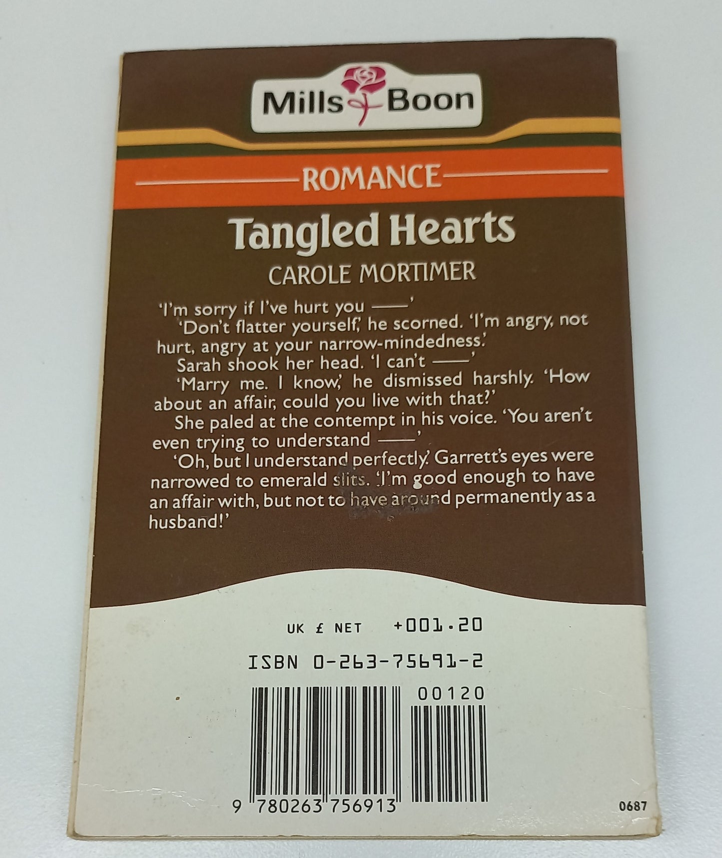Tangled Hearts by Carole Mortimer Mills & Boon Romance 1987