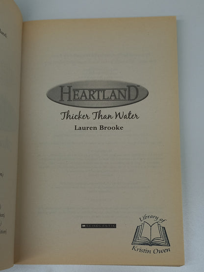 Thicker Than Water by Lauren Brooke (Heartland #8)