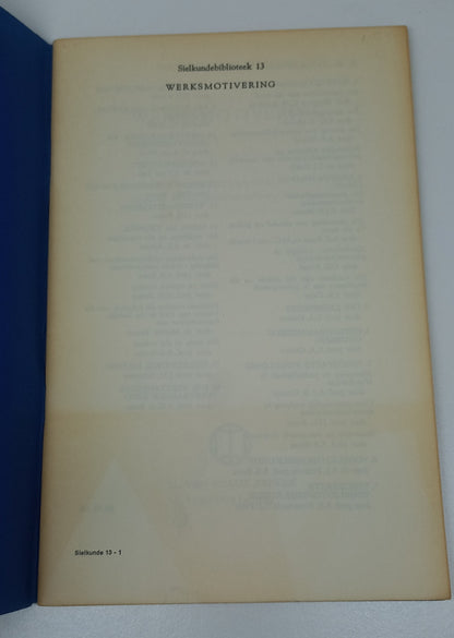 Werksmotivering Sielkundebiblioteek 13