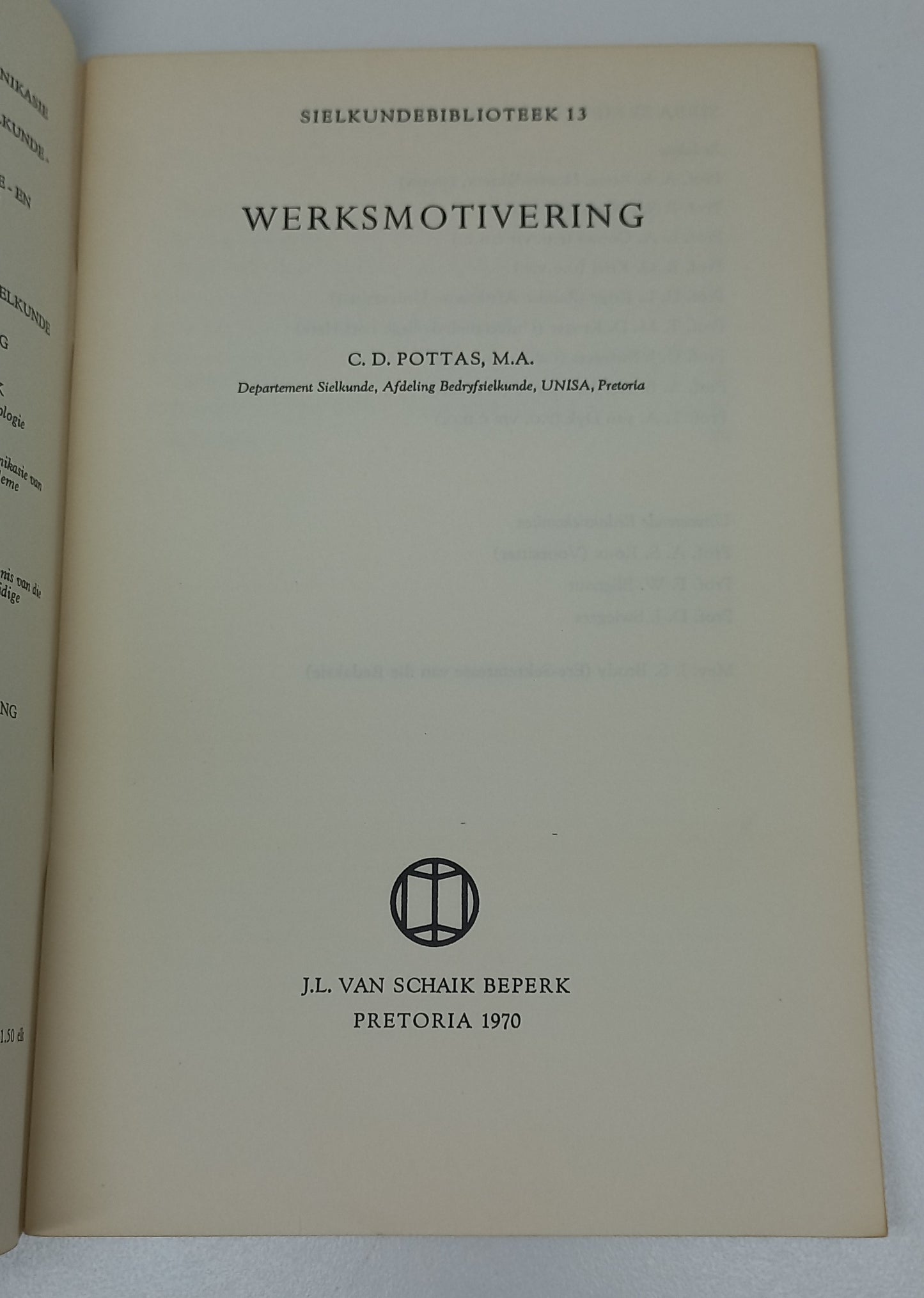 Werksmotivering Sielkundebiblioteek 13