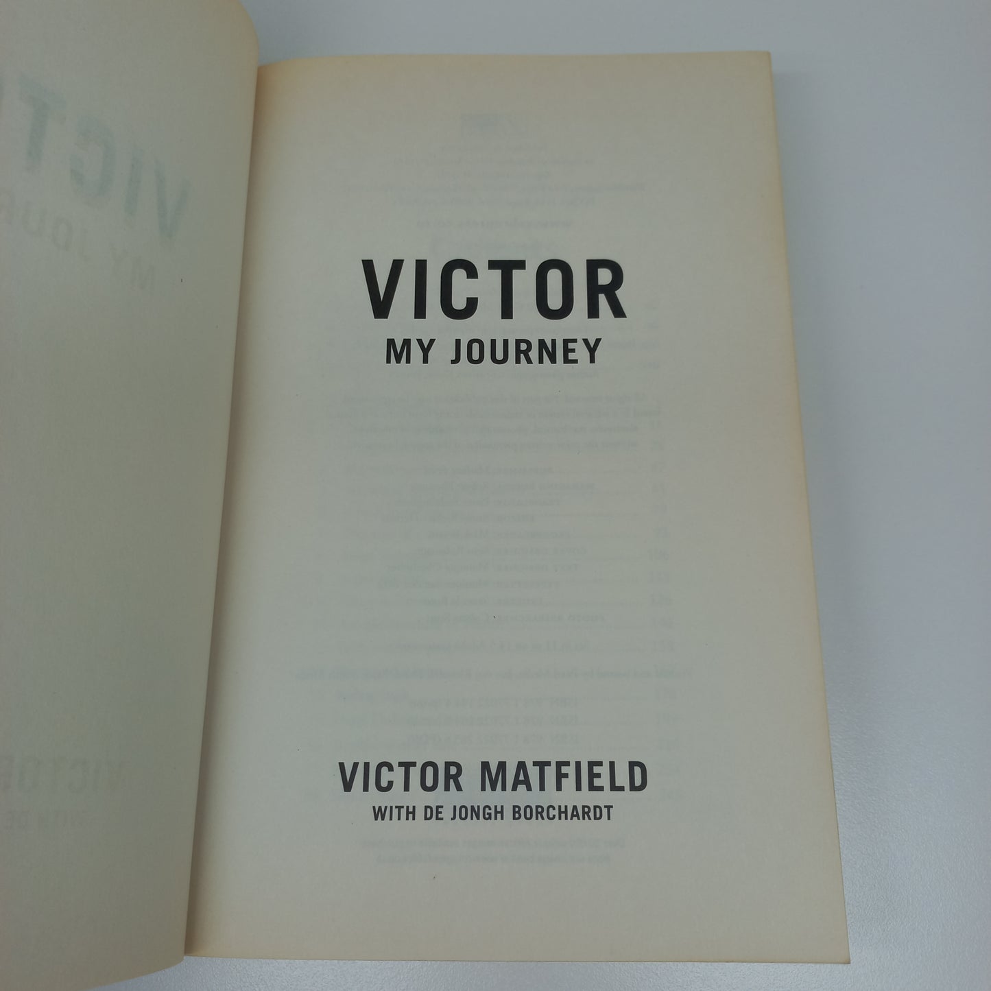 Victor: My Journey by Victor Matfield with De Jongh Borchardt