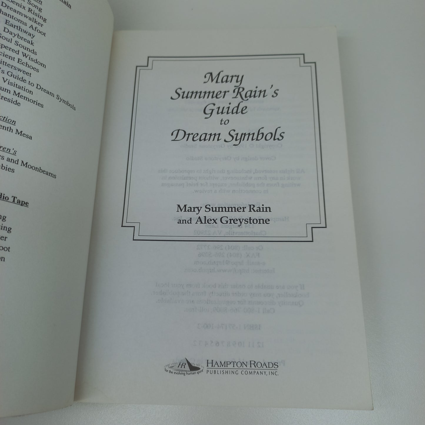 Mary Summer Rain's Guide to Dream Symbols by Mary Summer Rain & Alex Greystone