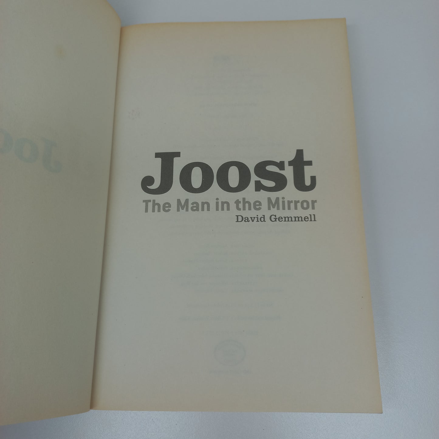 Joost: The Man in the Mirror by David Gemmell
