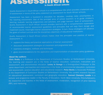 Quality Assessment in South African Schools 2015 by Chris Reddy, Lesley le Grange, Peter Beets & Sampie Lundie