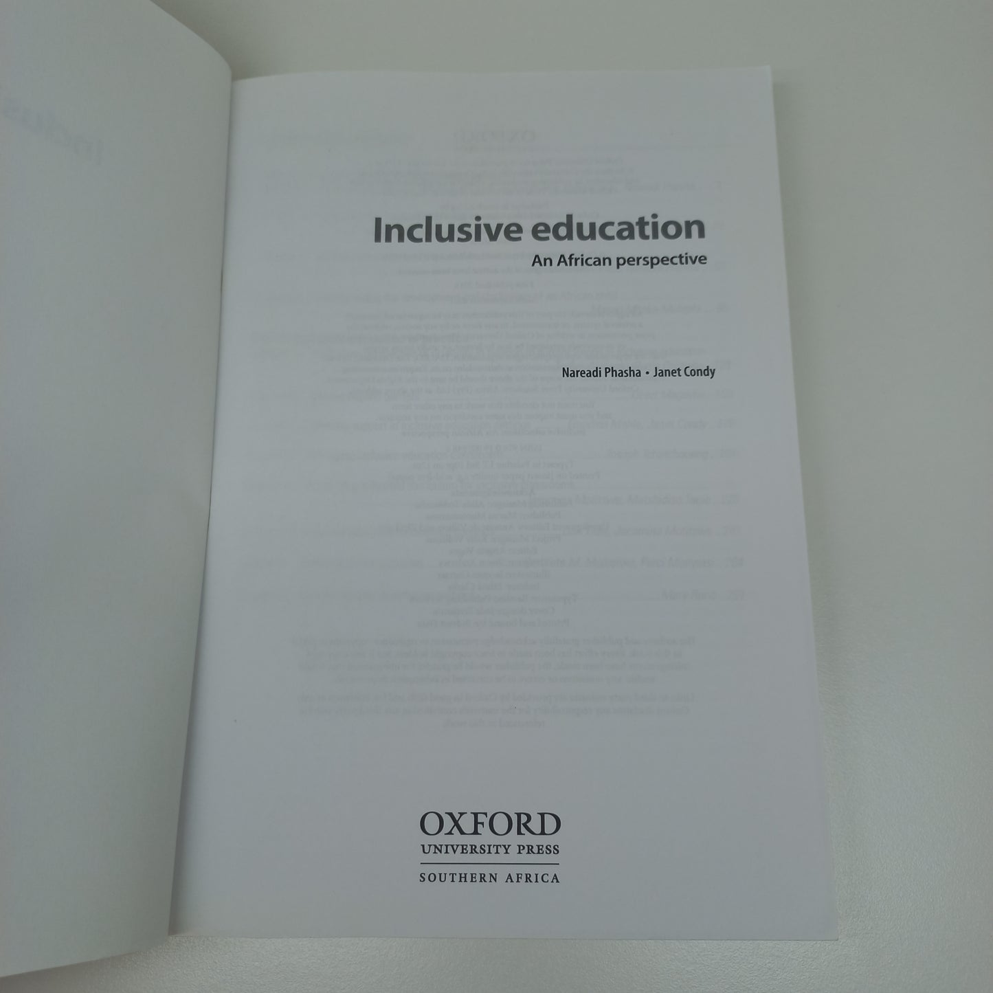 Inclusive Education: An African Perspective by Nareadi Phasha & Janet Condy 2016