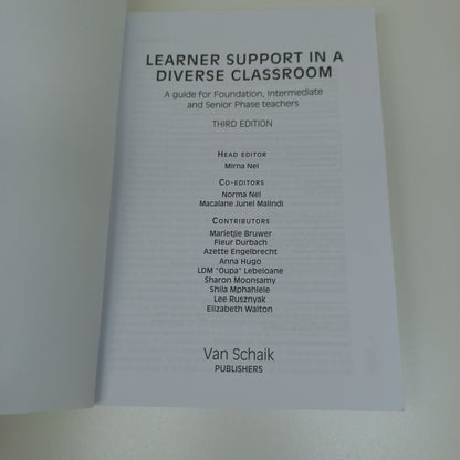 Learner Support in a Diverse Classroom: A Guide for Foundation, Intermediate and Senior Phase Teacher Third Edition by Mirna Nel 2022