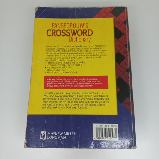 Pansegrouw's Crossword Dictionary 2001