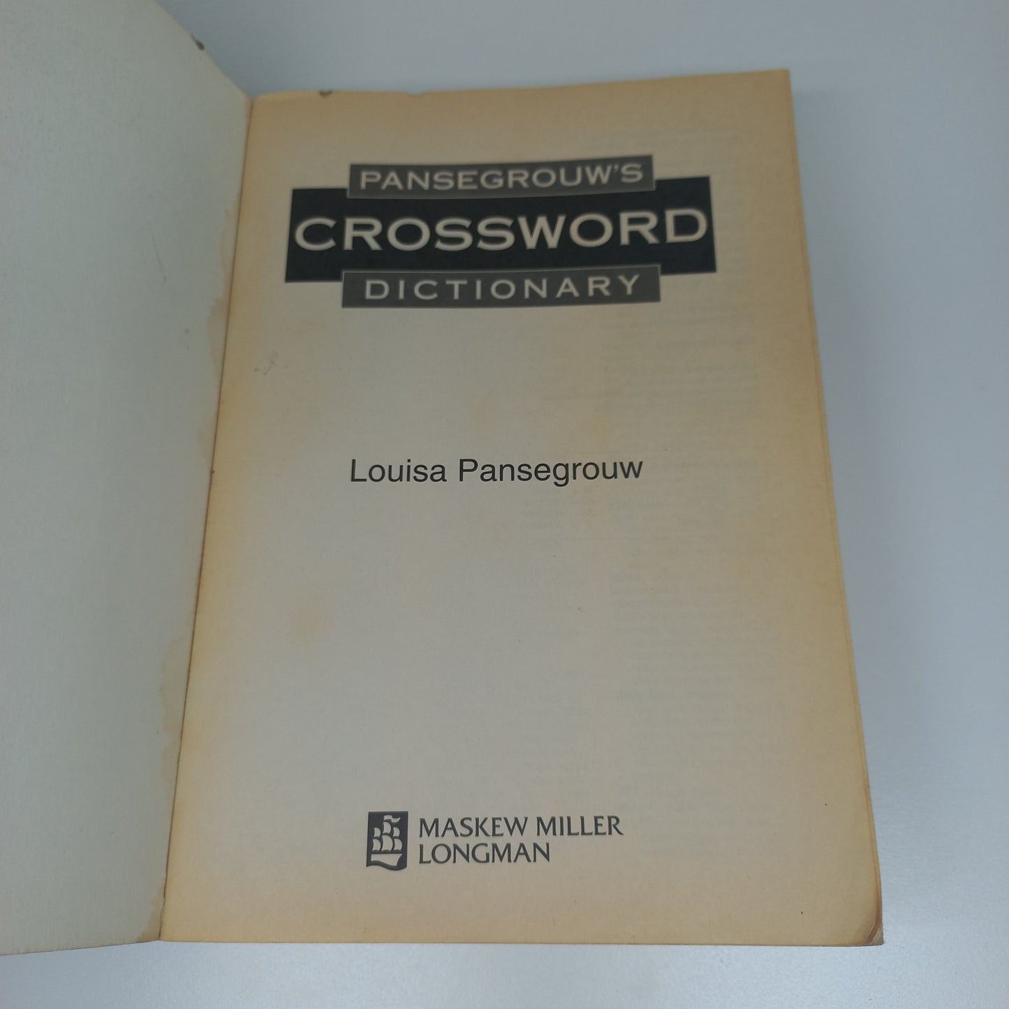 Pansegrouw's Crossword Dictionary 2001