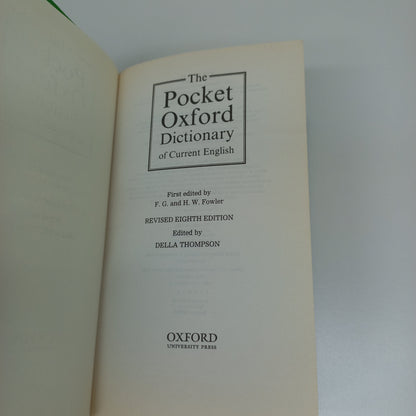 The Pocket Oxford Dictionary Revised 8th Edition 1996