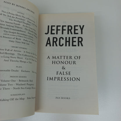 A Matter of Honour & False Impressions by Jeffrey Archer Omnibus 2 in 1
