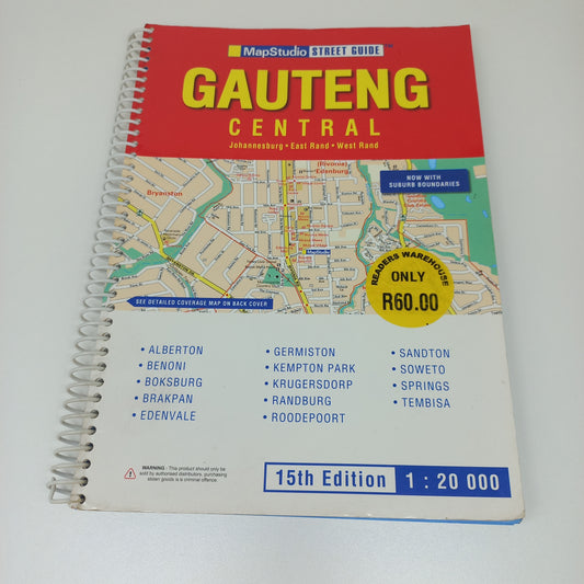 Gauteng Central Street Guide by Mapstudio 15th Edition 1:20 000