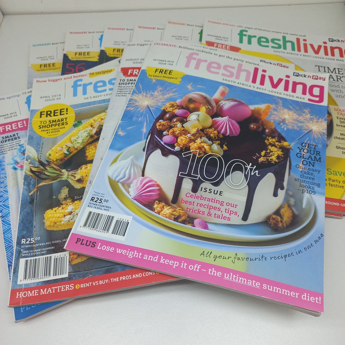 Fresh Living Magazine Bundle Pick n Pay 10 Magazines 2016 - 2017 Issues