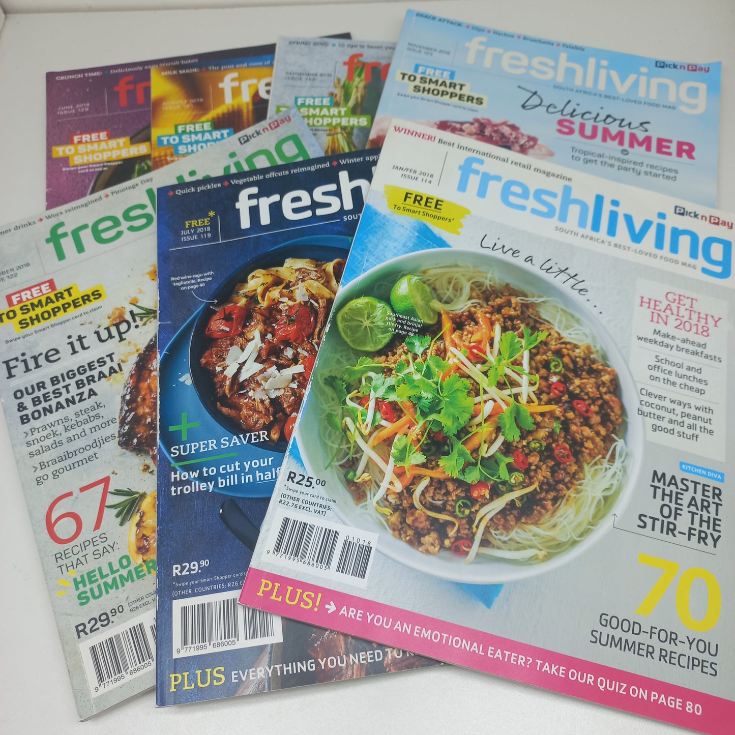 Fresh Living Magazine Bundle Pick n Pay 7 Magazines 2018 - 2019 Issues