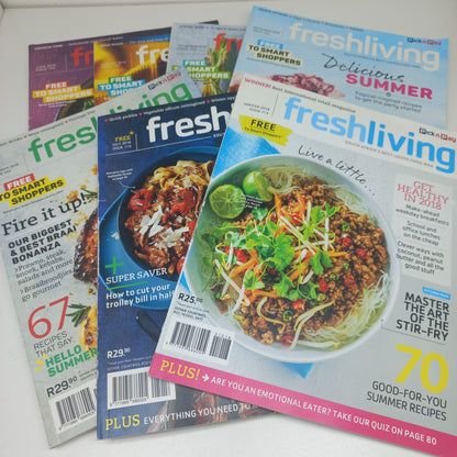 Fresh Living Magazine Bundle Pick n Pay 7 Magazines 2018 - 2019 Issues