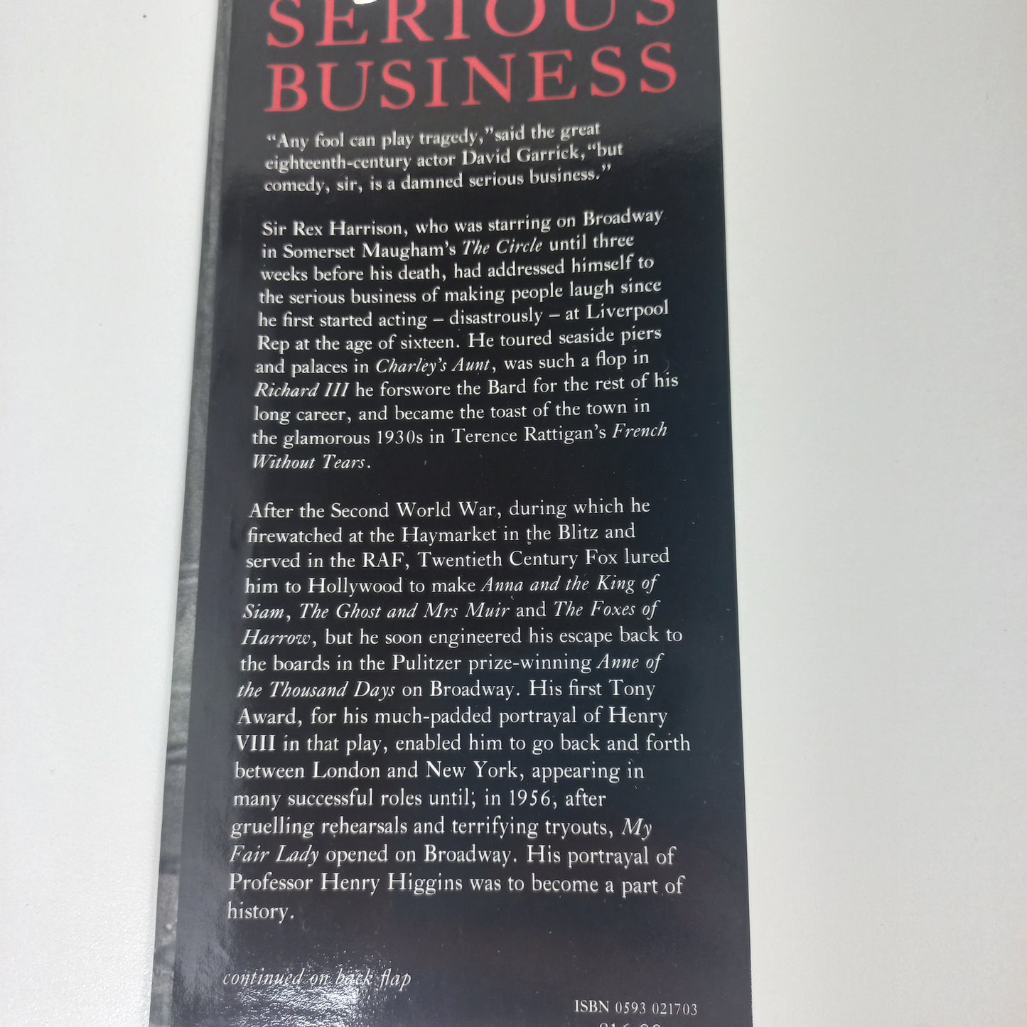 A Damned Serious Business: My Life in Comedy by Rex Harrison