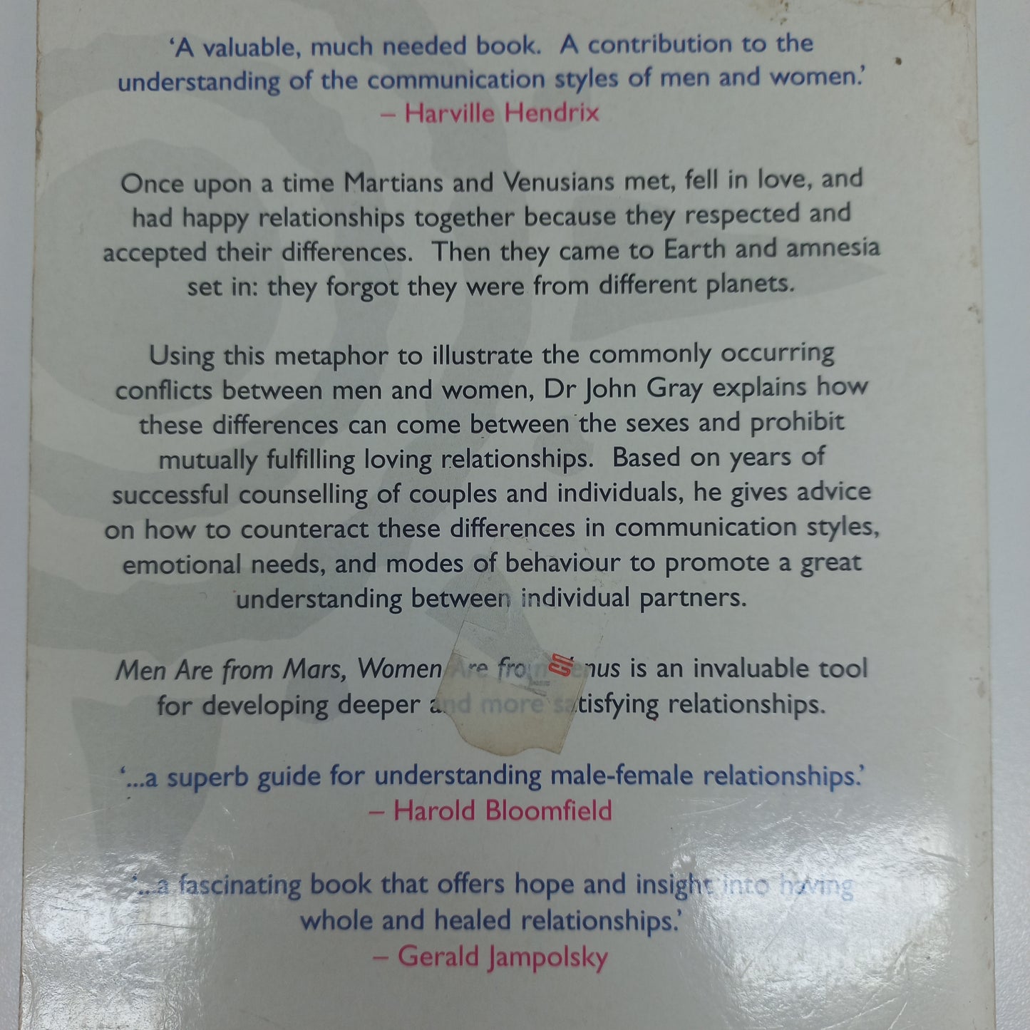 Men Are From Mars, Women Are From Venus: A Practical Guide for Improving Communication and Getting What You Want in Your Relationships by John Gray